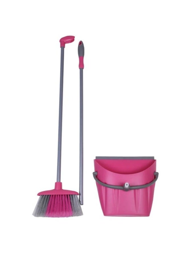 Home Broom and Dustpan Set for Home, Fine Long Bristles, Multi-Surface Cleaning Brush - Image 1
