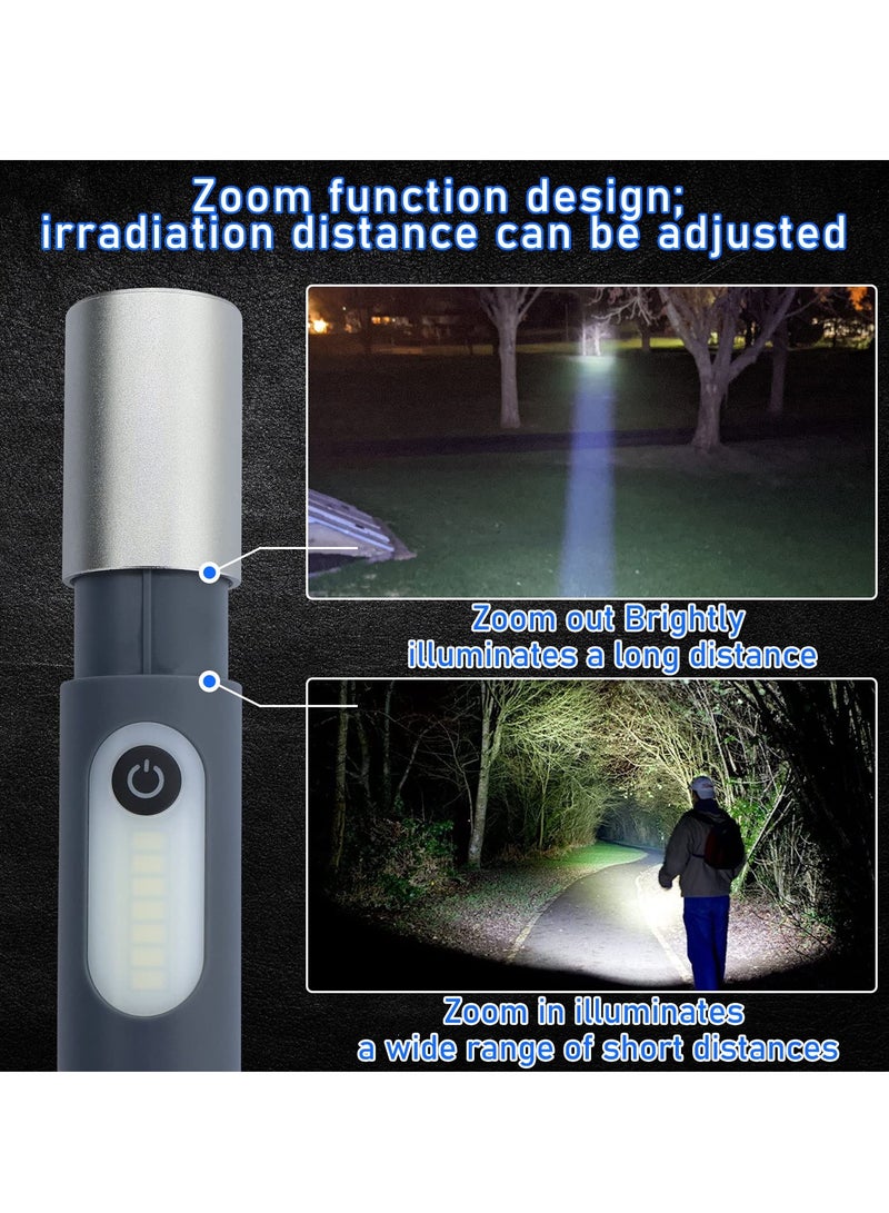 SYOSI مصباح يدوي SYOSI LED، مصباح يدوي قابل لإعادة الشحن مع IP4X مقاوم للماء وكابل شحن من النوع C، مصباح يدوي عالي اللومن بأربعة أوضاع قابل للتكبير والتصغير للتخييم والهواء الطلق وحالات الطوارئ والاستخدام المنزلي وما إلى ذلك - Image 2