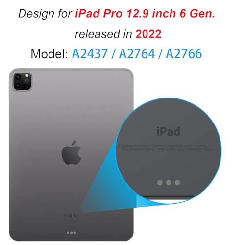 Asgens Clear Case for iPad Pro 12.9" 2022, Transparent Silicone Case Flexible Soft TPU Silicone Protective Cover for 2022 iPad Pro 12.9 inch Model A2437/A2764/A2766 - Image 5