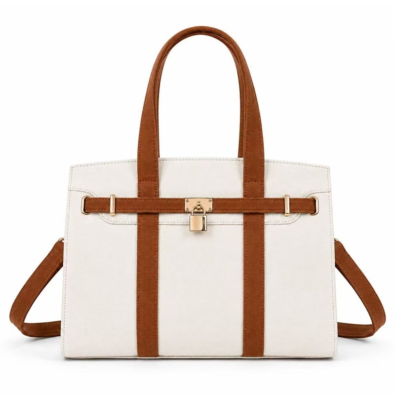 Canvas Color Block Tote Bag - Image 2