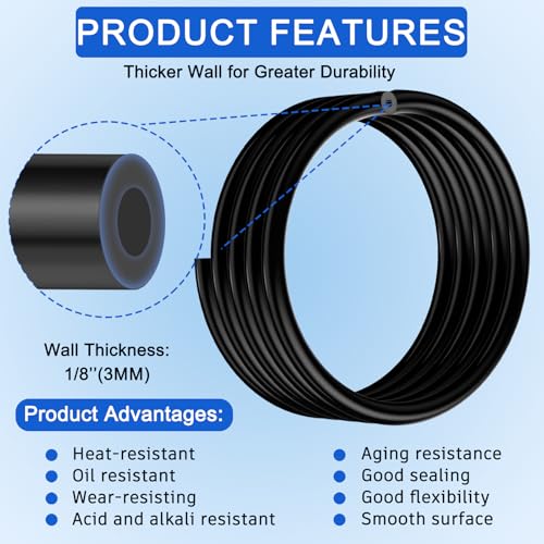 YIENFBEV 84 PCS Vacuum Lines Automotive Kit, 6.6FT Silicone Vacuum hoses (1/4", 3/16", 5/32", 1/8") with 80 Vacuum Line Connectors, Engine Vacuum Hose Kit for Automotive Replacement Vacuum Hoses - Image 4