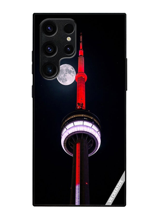 VR CREATIVE Protective Case Cover For Samsung Galaxy S25 Ultra Cn Tower Light Up Red Design Multicolour