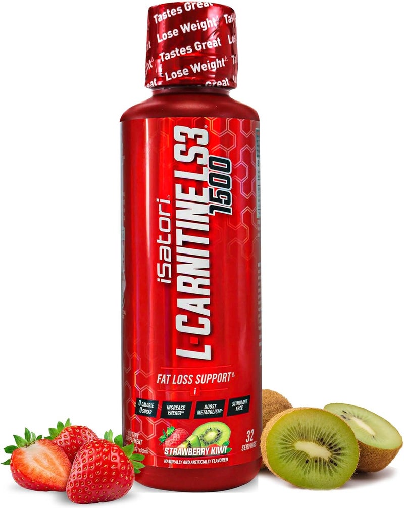 iSatori LCarnitine LS3 Concentrated Liquid Metabolic Enhancer and Energy Booster  Health and Fitness  Keto Friendly  Stimulant Free  Strawberry Kiwi 1500mg 32 Servings - Image 1