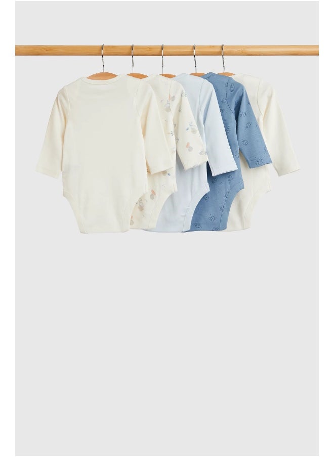 mothercare Dinosaur Long-Sleeved Baby Bodysuits - 5 Pack  - Image 2