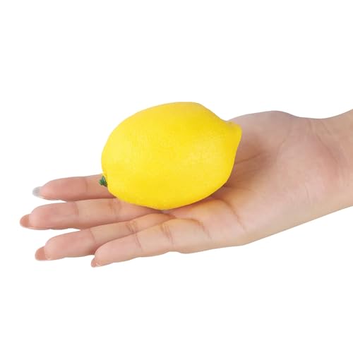 Toopify 20pcs Yellow Artificial Lemons,Fake Fruit Lemons Artificial Lifelike Simulation Lemon for Home House Kitchen Party Decoration - Image 5