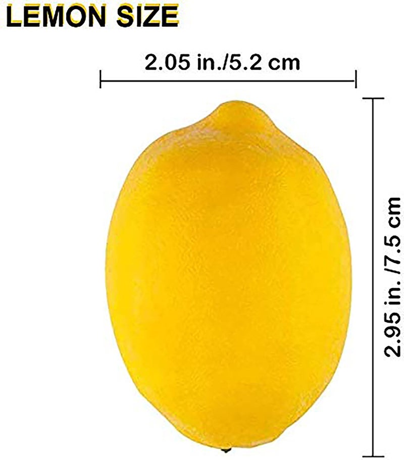 Toopify 20pcs Yellow Artificial Lemons,Fake Fruit Lemons Artificial Lifelike Simulation Lemon for Home House Kitchen Party Decoration - Image 2