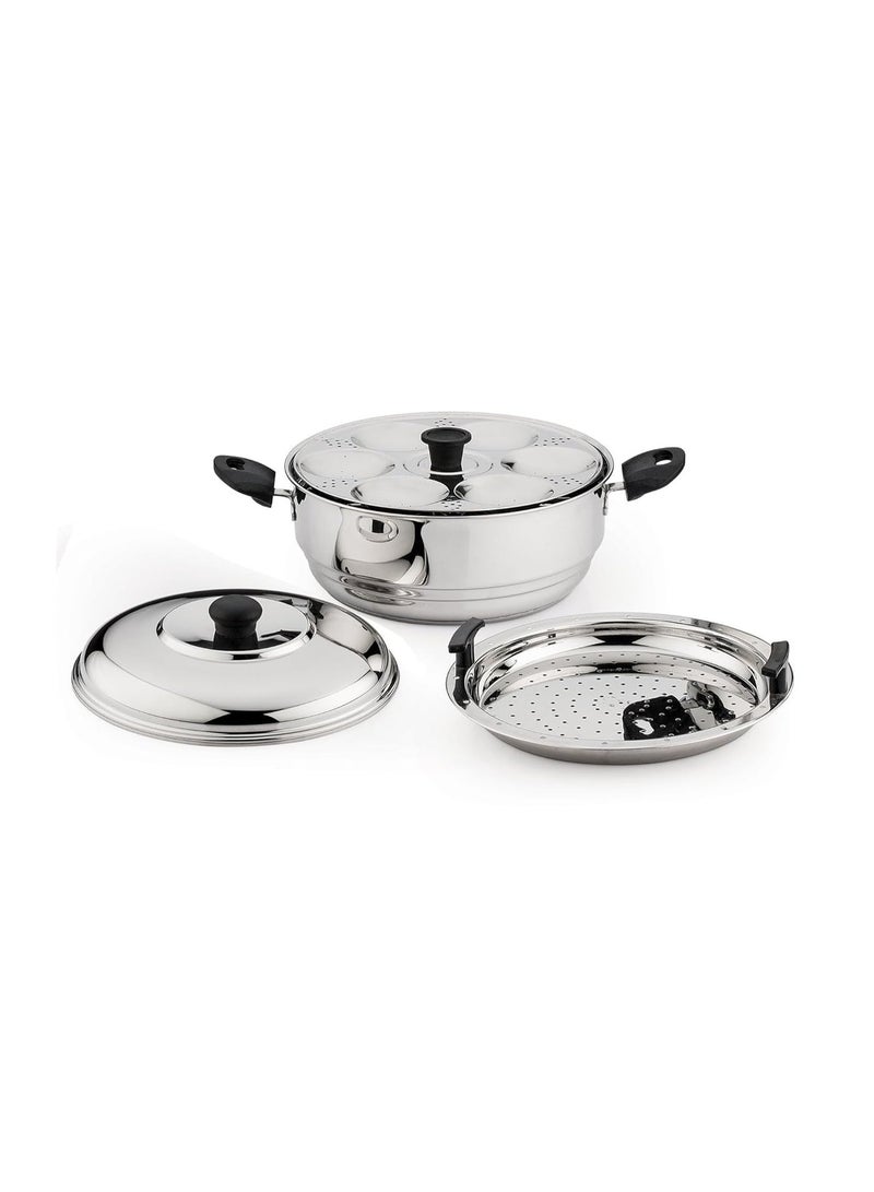 Coconut Stainless Steel Idli & Dhokla Steamer 4.5L | 20 Idli Capacity | Heavy Gauge | Induction & Gas Compatible | Sandwich Bottom | Multipurpose Steamer with SS Lid for Momos & Veggies - Image 1