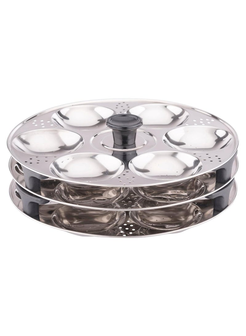 Coconut Stainless Steel Idli & Dhokla Steamer 4.5L | 20 Idli Capacity | Heavy Gauge | Induction & Gas Compatible | Sandwich Bottom | Multipurpose Steamer with SS Lid for Momos & Veggies - Image 4
