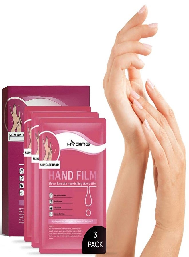 MASHELE Cosmetic Hydrating & Moisturizing Therapy Gloves Masks Spa Combo 3pk for Cracked Dry Rough Skin Hand Treatment - Rose Oil Extract and Hyaluronic Acid, for Women or Men, 3 Pairs (Rose, 3 pack) - Image 1