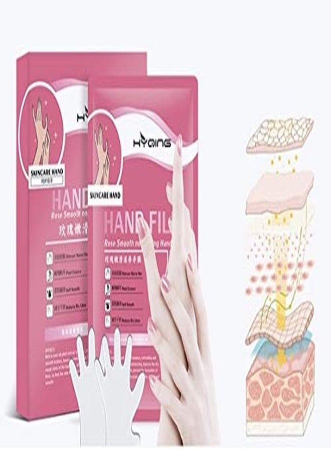 MASHELE Cosmetic Hydrating & Moisturizing Therapy Gloves Masks Spa Combo 3pk for Cracked Dry Rough Skin Hand Treatment - Rose Oil Extract and Hyaluronic Acid, for Women or Men, 3 Pairs (Rose, 3 pack) - Image 2