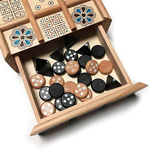 WE Games The Royal Game of UR - Wood Board with Storage Drawer | One of The Oldest Strategy Games in The World - Image 3