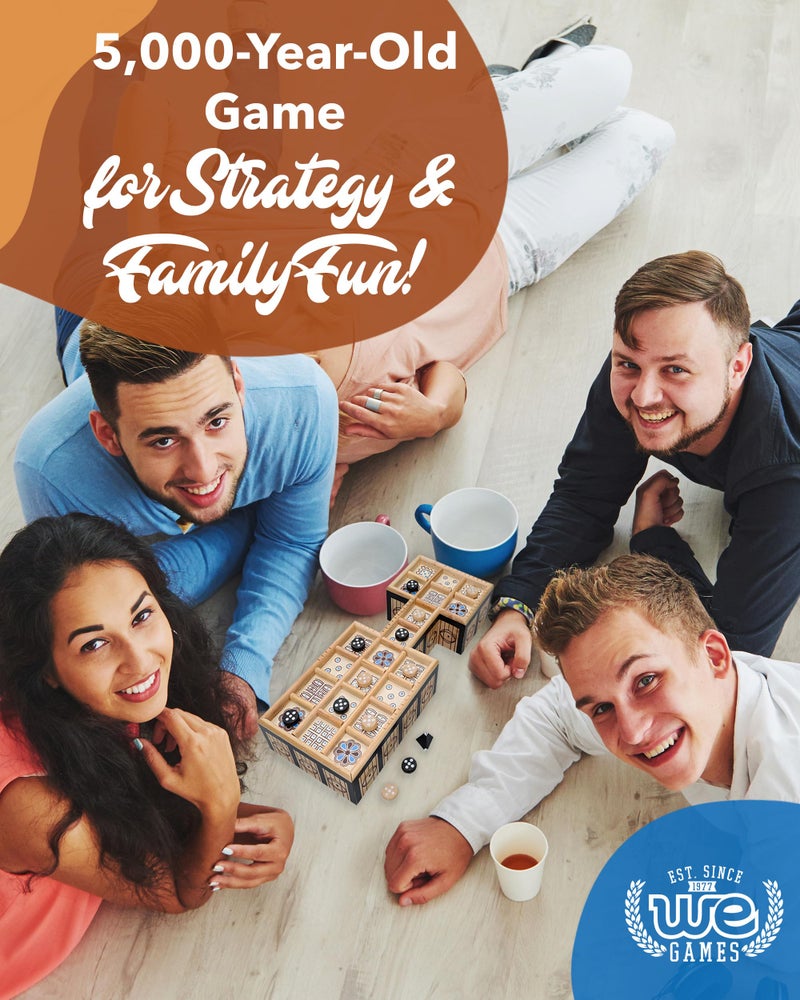 WE Games The Royal Game of UR - Wood Board with Storage Drawer | One of The Oldest Strategy Games in The World - Image 4