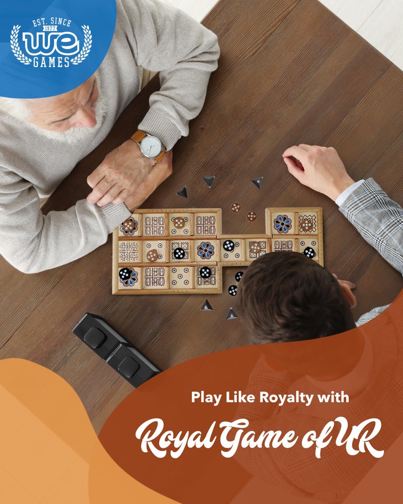 WE Games The Royal Game of UR - Wood Board with Storage Drawer | One of The Oldest Strategy Games in The World - Image 2