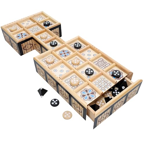 WE Games The Royal Game of UR - Wood Board with Storage Drawer | One of The Oldest Strategy Games in The World - Image 1
