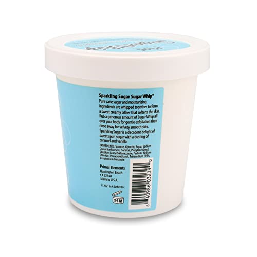 Primal Elements Sugar Scrub, Exfoliating Sugar Whip, Face and Body Cleanser, Moisturizer, Sparkling Sugar, 10 oz Package - Image 2