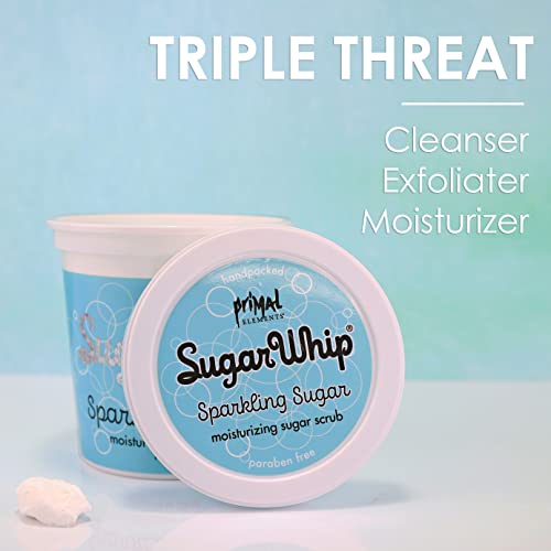 Primal Elements Sugar Scrub, Exfoliating Sugar Whip, Face and Body Cleanser, Moisturizer, Sparkling Sugar, 10 oz Package - Image 3