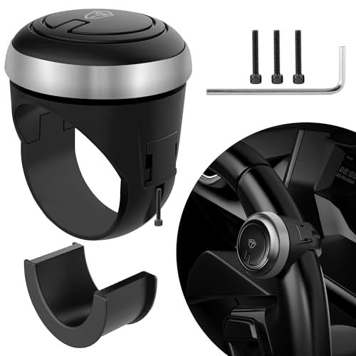 Tukzer Universal Car Steering Wheel Spinner Knob for All Vehicles Driving/Turning Helper | 360° Smooth Rotation Booster Handle Control| High-Strength Metal Ball Bearing, Anti-Slip Silicone Surface - Image 1