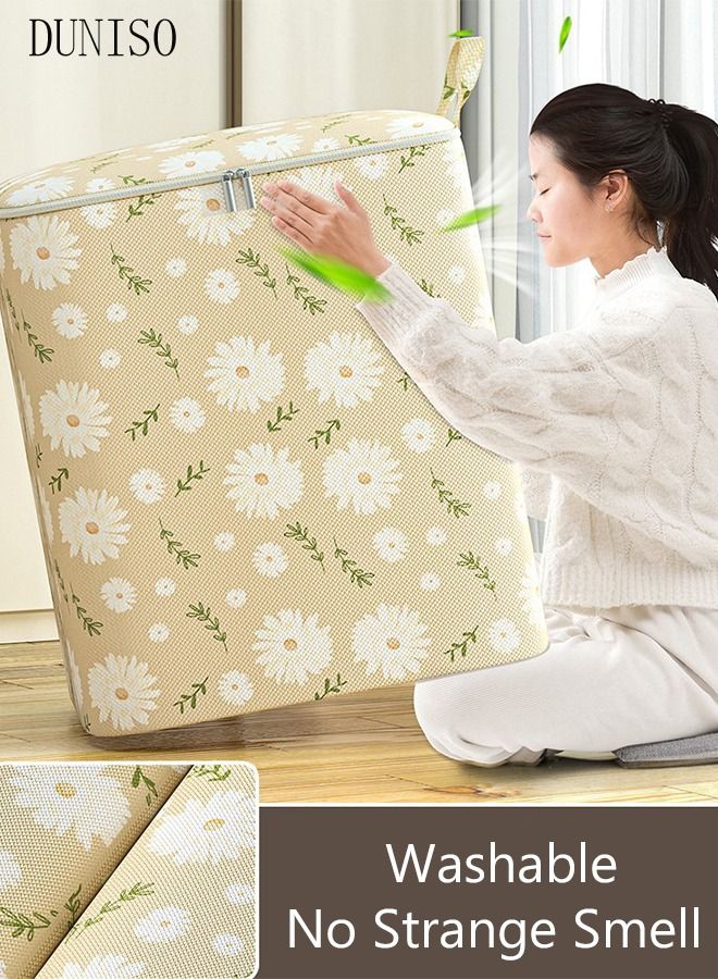DUNISO 3pcs Wardrobe Clothes Organizer Foldable Closet Storage Organizer for Clothes Jeans Washable Closet Storage Boxes with Carrying Handles Cube Storage Bin for Home Bedroom Office - Image 3