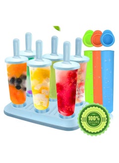 Ice Lolly Makers, Ice Lolly Moulds, Ice Cream Reusable Silicone DIY Popsicle Moulds for Kids, Toddlers and Adults, with Non-Spill Lid Cleaning Brush