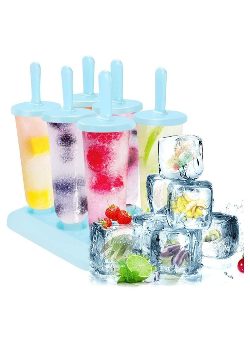 Bukela - Ice Lolly Makers, Ice Lolly Moulds, Ice Cream Reusable Silicone DIY Popsicle Moulds for Kids, Toddlers and Adults, with Non-Spill Lid Cleaning Brush - Image 1