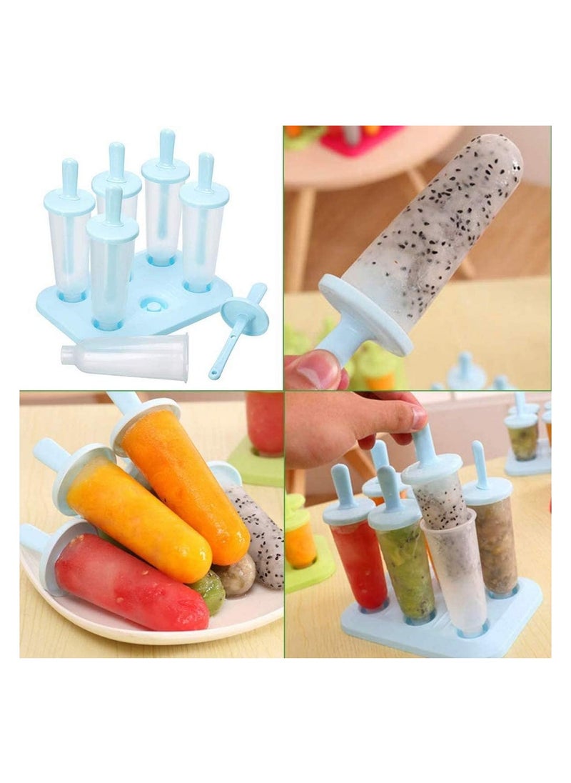 Bukela - Ice Lolly Makers, Ice Lolly Moulds, Ice Cream Reusable Silicone DIY Popsicle Moulds for Kids, Toddlers and Adults, with Non-Spill Lid Cleaning Brush - Image 1