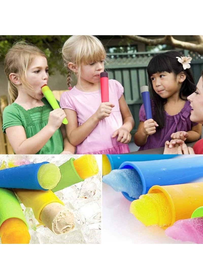 Bukela - Ice Lolly Makers, Ice Lolly Moulds, Ice Cream Reusable Silicone DIY Popsicle Moulds for Kids, Toddlers and Adults, with Non-Spill Lid Cleaning Brush - Image 1