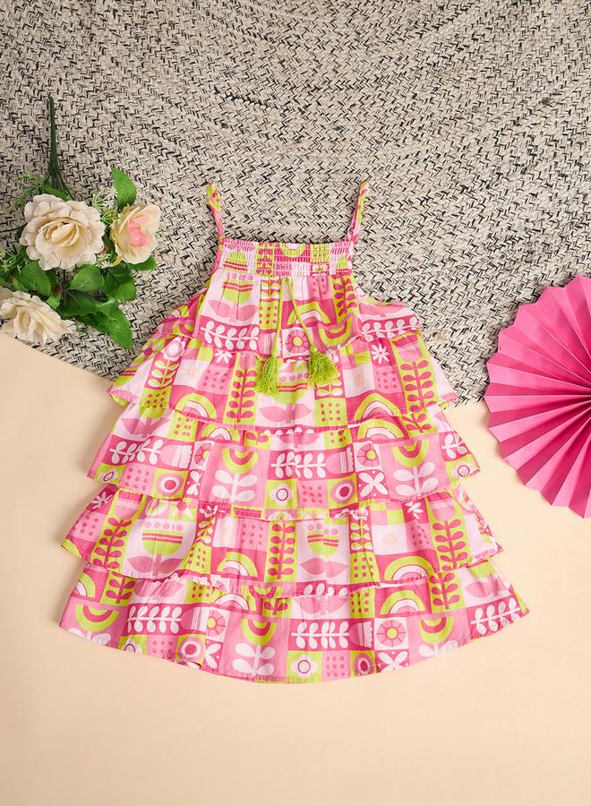 Stylo Bug Girls All Over Print Empire Casual Dress - Image 2