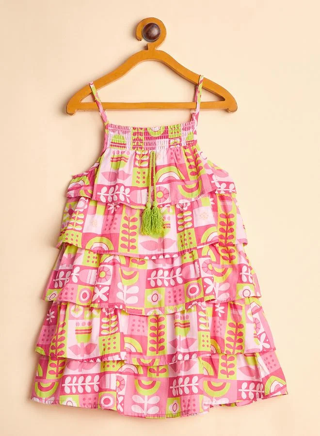 Stylo Bug Girls All Over Print Empire Casual Dress