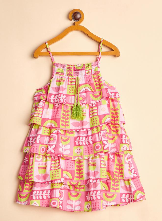 Stylo Bug Girls All Over Print Empire Casual Dress - Image 1