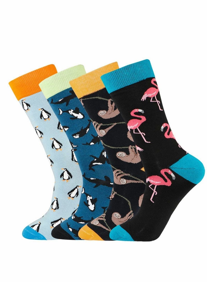 Colorful Funny Winter Novelty Dress Socks for Women and Men - Trendy Hip Hop Crew Compression Sock Fashion - Image 1