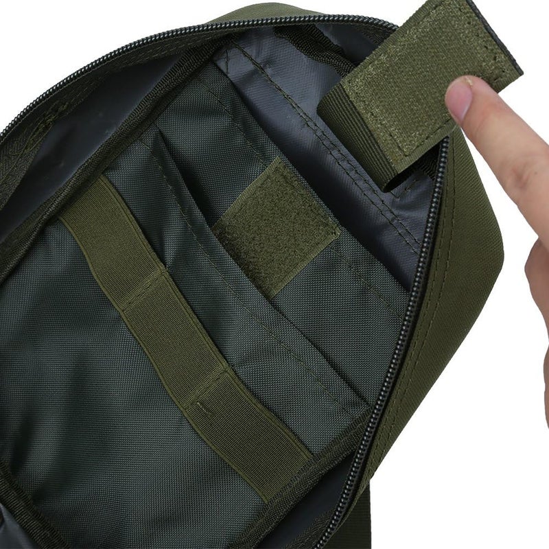 woobles Tactical First Aid Bag, Outdoor Medical First Aid Bag Climbing Emergency Pouch Utility Case-Green - Image 3