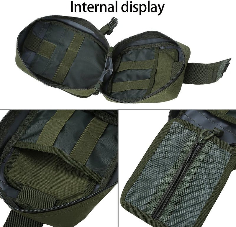 woobles Tactical First Aid Bag, Outdoor Medical First Aid Bag Climbing Emergency Pouch Utility Case-Green - Image 1