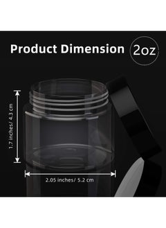 Patelai 4Pieces Round Clear Wide Mouth Leak Proof Plastic Container Jars With Lids For Travel Storage Makeup Beauty Products Face Creams Oils Salves Ointments Diy Slime Making Or Others 2 Oz Black  - Image 4