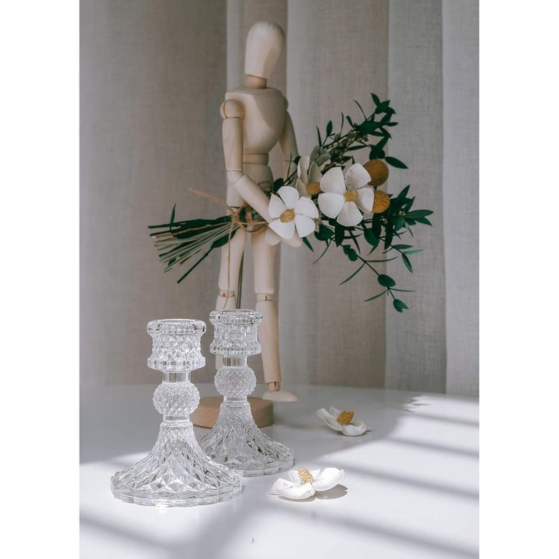 4pcs Clear Glass Taper Candle Holder Stand Crystal Centerpiece for Wedding Party Table Decor - Image 3