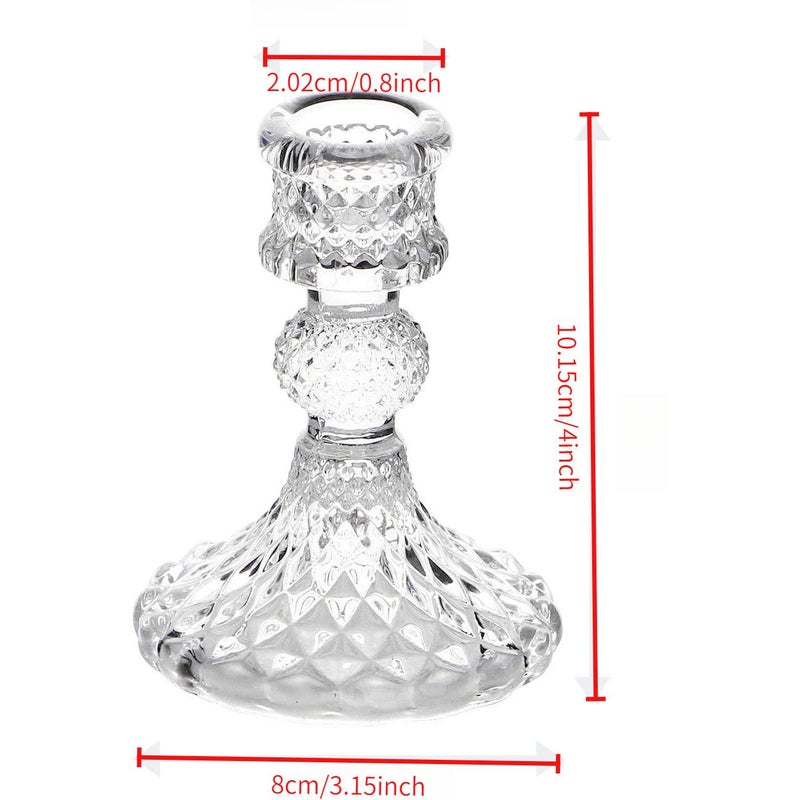 4pcs Clear Glass Taper Candle Holder Stand Crystal Centerpiece for Wedding Party Table Decor - Image 5