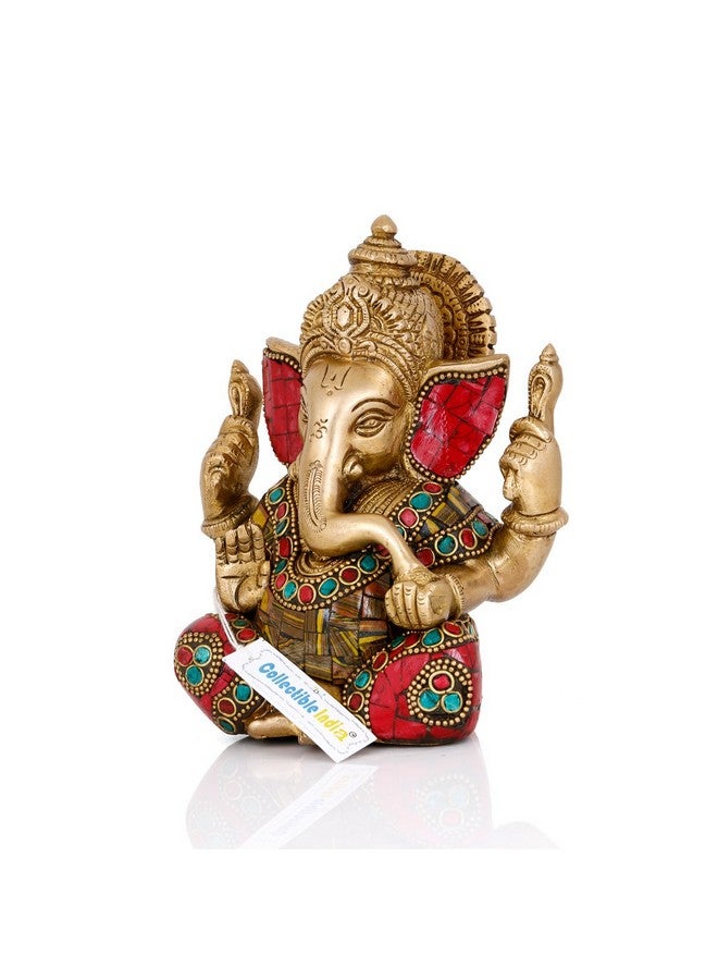 Collectible India 5.5" Lord Ganesha Brass Idol Statue for Pooja Home Décor Gifts, God Ganesh Sculpture Diwali Decoration Items. - Image 2