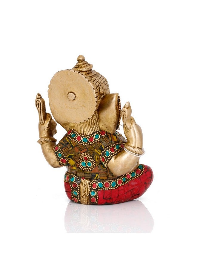 Collectible India 5.5" Lord Ganesha Brass Idol Statue for Pooja Home Décor Gifts, God Ganesh Sculpture Diwali Decoration Items. - Image 4