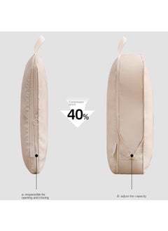 Travel Compression Storage Bag Travel Bag Travel Bag Down Jacket Storage Bag Fabric Expanding Storage Bag-Beige40*30*10