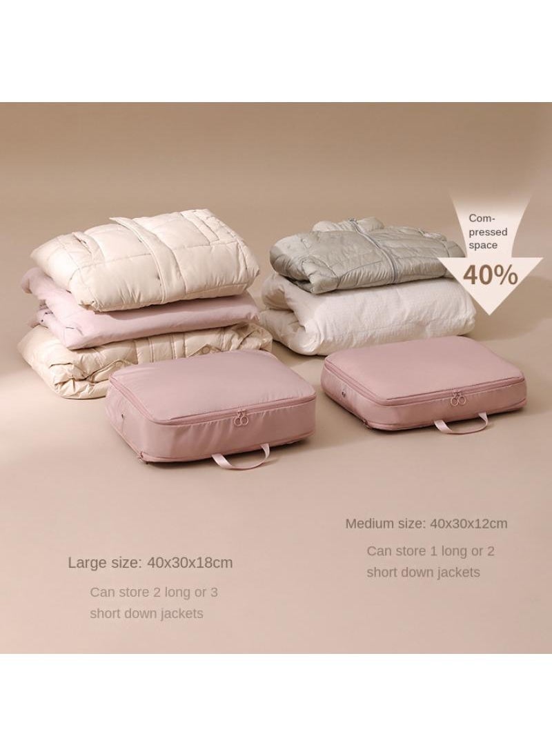 Y&D - Travel Compression Storage Bag Travel Bag Travel Bag Down Jacket Storage Bag Fabric Expanding Storage Bag-Beige40*30*10 - Image 1