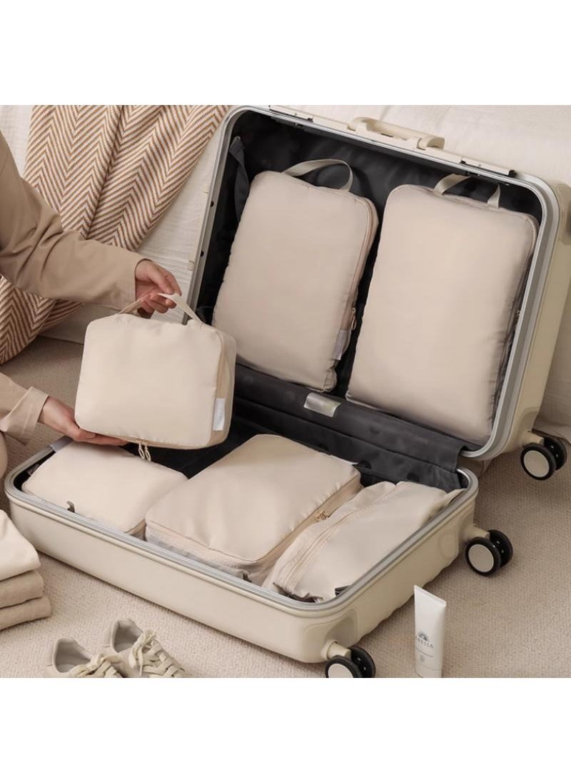 Y&D - Travel Compression Storage Bag Travel Bag Travel Bag Down Jacket Storage Bag Fabric Expanding Storage Bag-Beige40*30*10 - Image 1