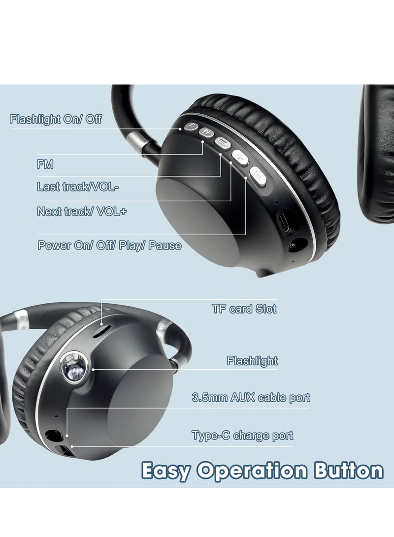 GULFLINK 400mah Bluetooth Wireless Headphones for Teens Adults Black - Image 5
