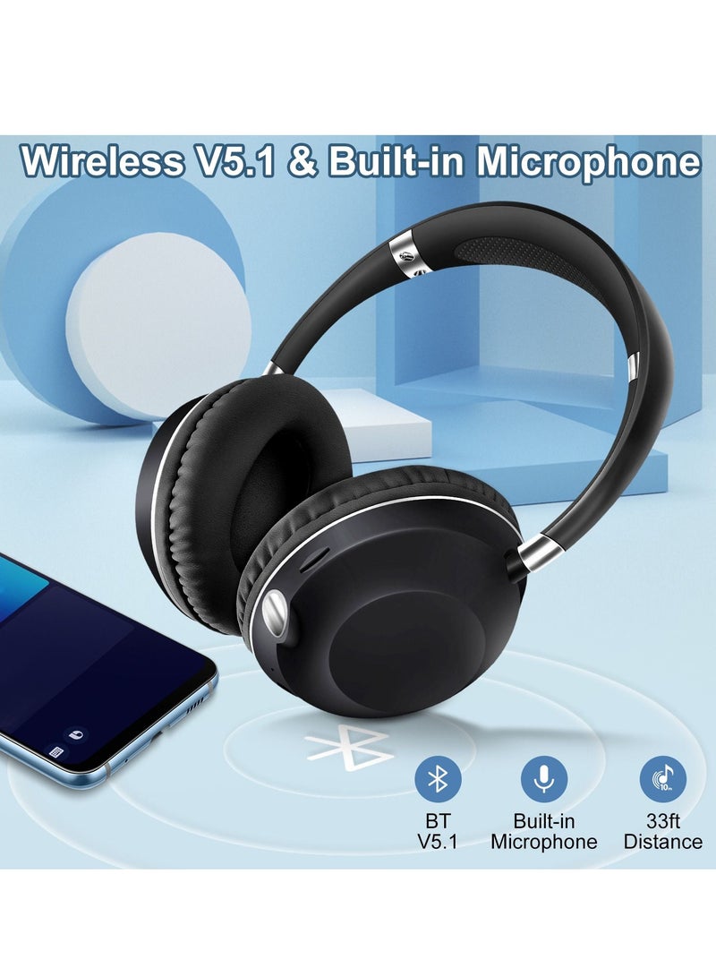 GULFLINK 400mah Bluetooth Wireless Headphones for Teens Adults Black - Image 2