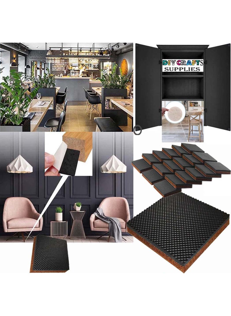 DIY Crafts DIY Crafts 4, 4 Pcs, Furniture Pads Non Slip 2” Furniture Gripper,Best Self Adhesive Square Rubber Pads.Protector Sofa Anti Slip Hardwood Floors.Anti Scratch for Fix in Place Furniture Chair Legs (4)  - Image 1