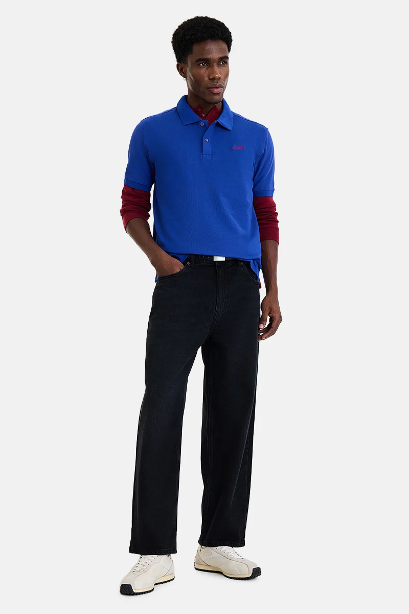 سنيتش Black Solid Relaxed Jeans