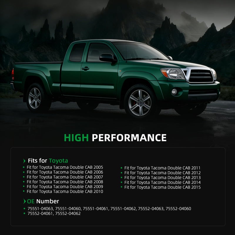 Riyhch 2Pcs Left and Right Side Roof Molding Drip Weatherstrips Fit for Toyota Tacoma Double CAB 2005-2015, Roof Moulding Trim Seal Kit Replace 75551-04062, 75551-04061, 75551-04060, 75552-04062 - Image 2