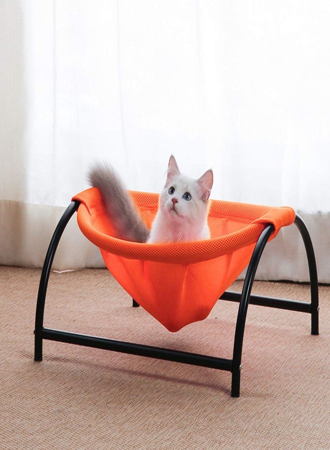 MW Cat Hammock Bed - Free-Standing Pet Sleeping Supplies, Whole Wash, Stable & Breathable (Orange) - Image 3