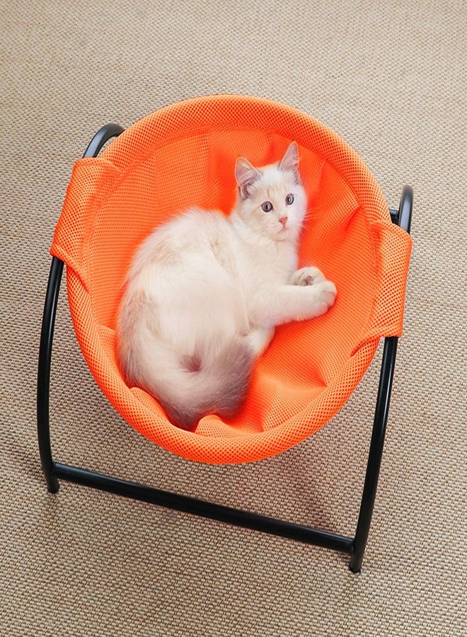 MW Cat Hammock Bed - Free-Standing Pet Sleeping Supplies, Whole Wash, Stable & Breathable (Orange) - Image 1