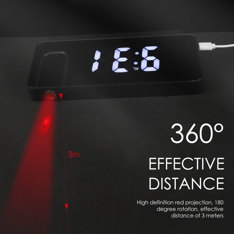 1 Set Projection Electronic Alarm Clock Indoor Alarm Clock Student Projection Clock - Image 4