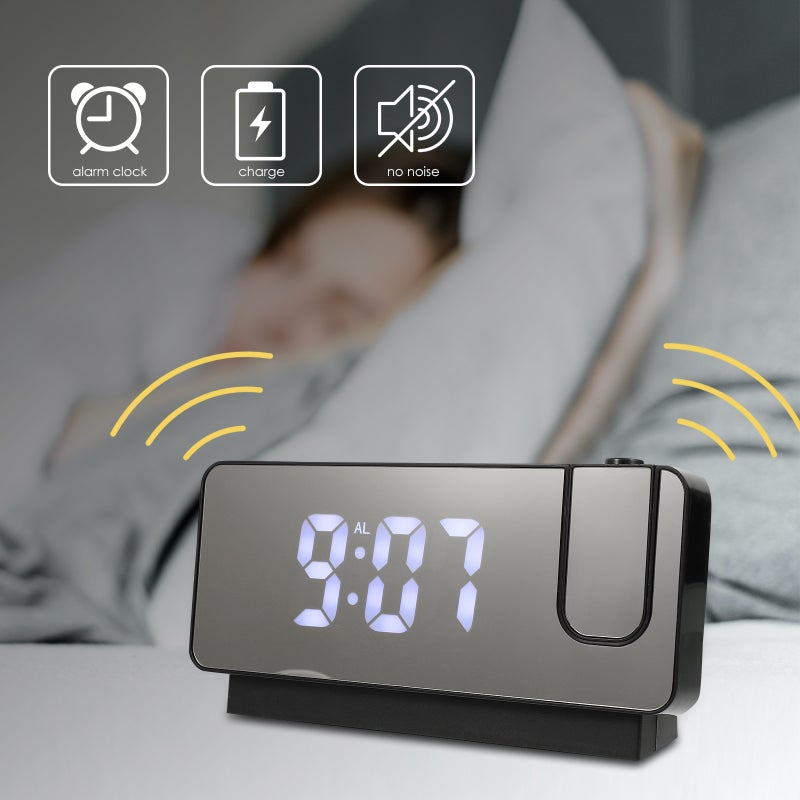 1 Set Projection Electronic Alarm Clock Indoor Alarm Clock Student Projection Clock - Image 2