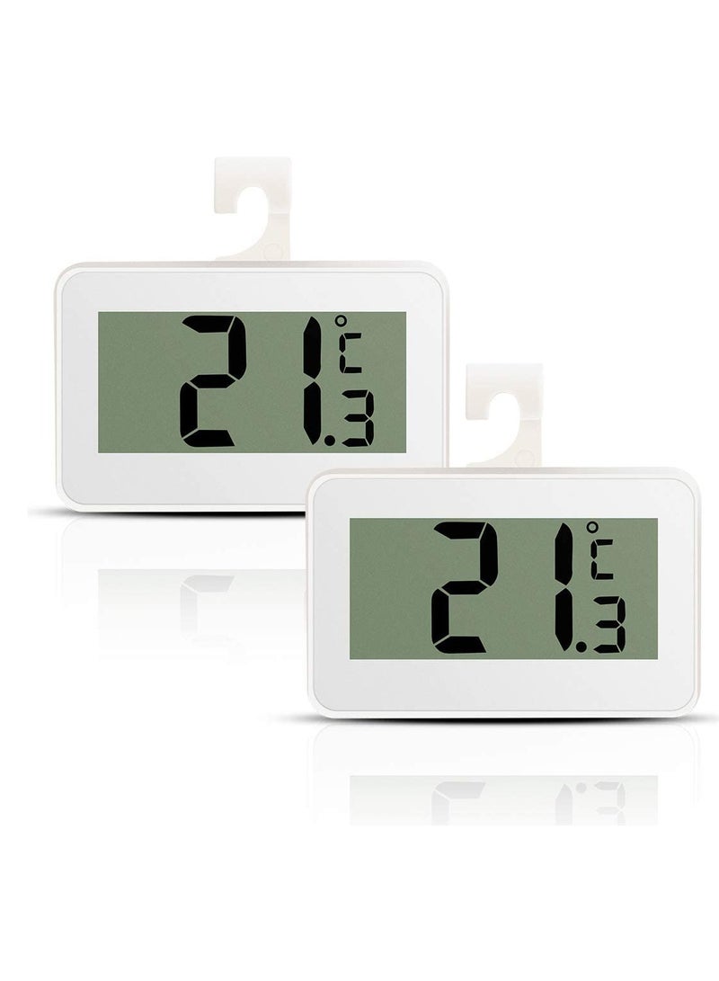 Excefore Digital Refrigerator Thermometer, 2 Pcs Waterproof Freezer Room Thermometer, High Precision Fridge Alarm Thermometer with Hook for Kitchen Home, Fahrenheit (℉) or Celsius(℃) - Image 1